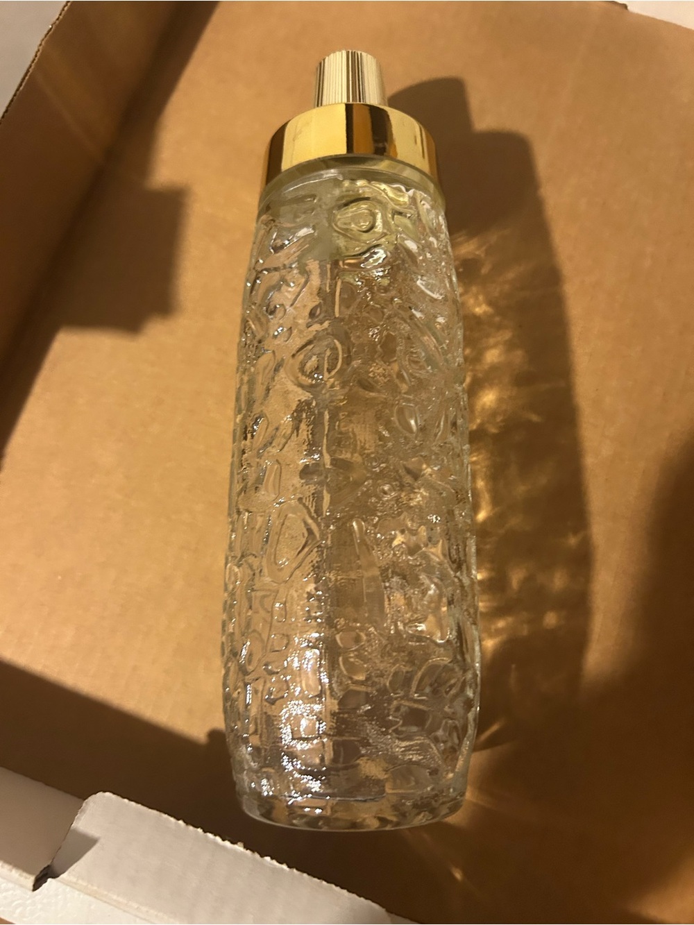 Molded  Textured Glass vintage cocktail shaker